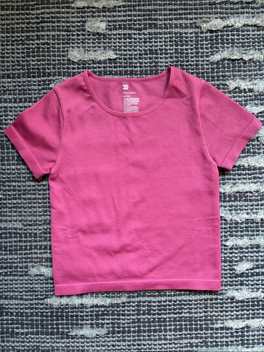 all in motion Pink Ribbed Short Sleeve Tee